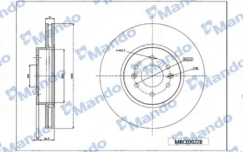 спирачен диск MANDO MBC030228