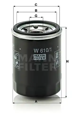 маслен филтър MANN-FILTER W 610/1