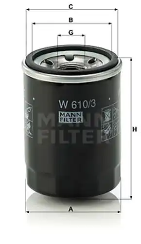 маслен филтър MANN-FILTER W 610/3