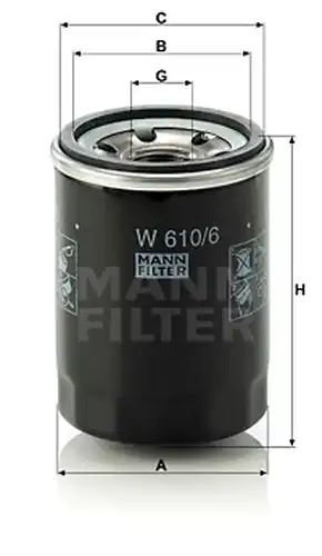 маслен филтър MANN-FILTER W 610/6