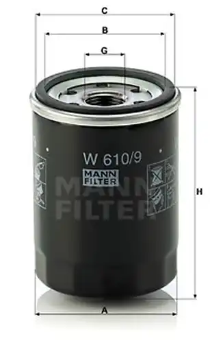 маслен филтър MANN-FILTER W 610/9