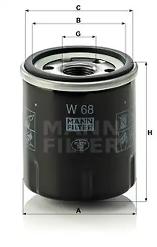 маслен филтър MANN-FILTER W 68