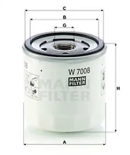 маслен филтър MANN-FILTER W 7008