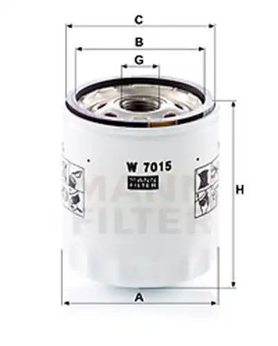 маслен филтър MANN-FILTER W 7015