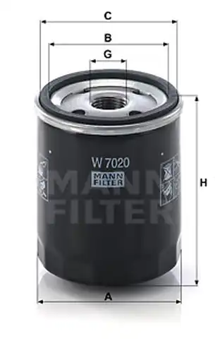 маслен филтър MANN-FILTER W 7020