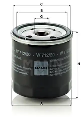 маслен филтър MANN-FILTER W 712/20