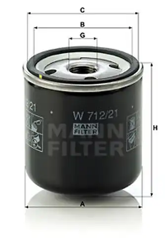 маслен филтър MANN-FILTER W 712/21