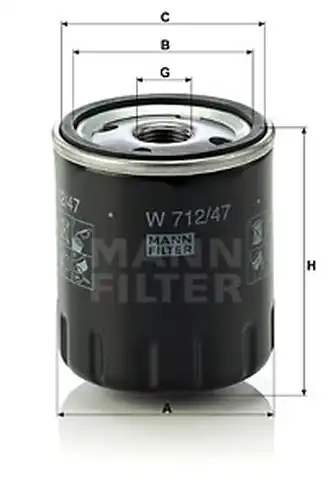 маслен филтър MANN-FILTER W 712/47