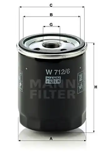 маслен филтър MANN-FILTER W 712/6