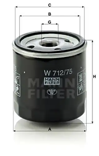 маслен филтър MANN-FILTER W 712/75