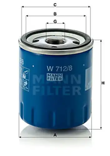 маслен филтър MANN-FILTER W 712/8