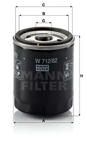 маслен филтър MANN-FILTER W 712/82