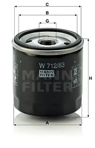 маслен филтър MANN-FILTER W 712/83