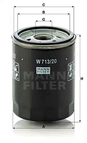 маслен филтър MANN-FILTER W 713/20