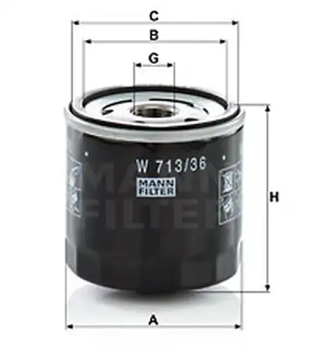 маслен филтър MANN-FILTER W 713/36