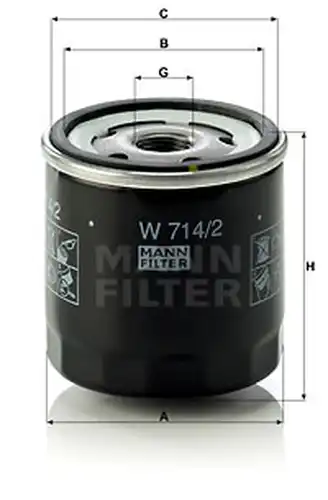 маслен филтър MANN-FILTER W 714/2