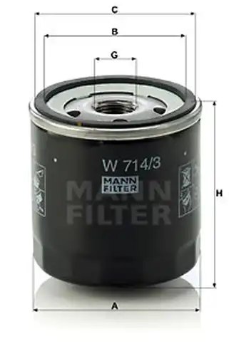 маслен филтър MANN-FILTER W 714/3