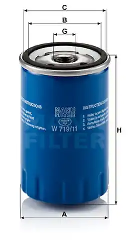 маслен филтър MANN-FILTER W 719/11