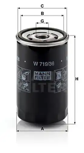 маслен филтър MANN-FILTER W 719/36