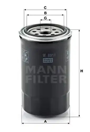 маслен филтър MANN-FILTER W 8011