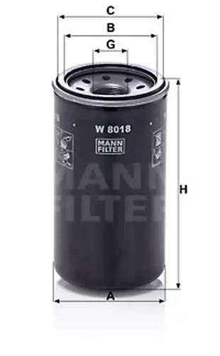 маслен филтър MANN-FILTER W 8018