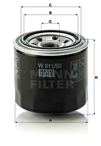 маслен филтър MANN-FILTER W 811/80