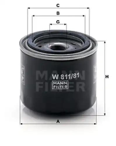 маслен филтър MANN-FILTER W 811/81