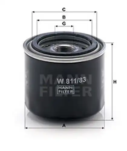 маслен филтър MANN-FILTER W 811/83