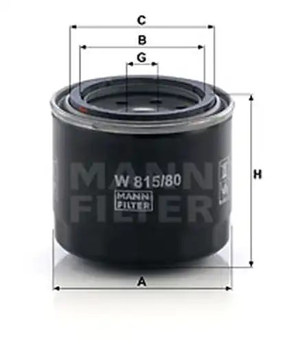 маслен филтър MANN-FILTER W 815/80