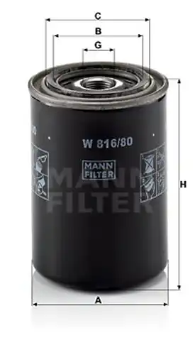 маслен филтър MANN-FILTER W 816/80