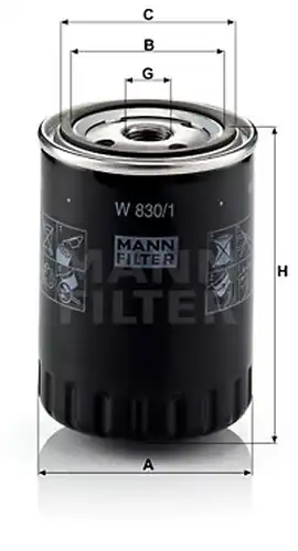 маслен филтър MANN-FILTER W 830/1