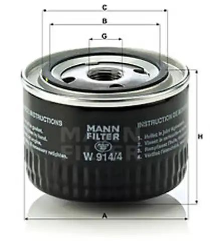 маслен филтър MANN-FILTER W 914/4