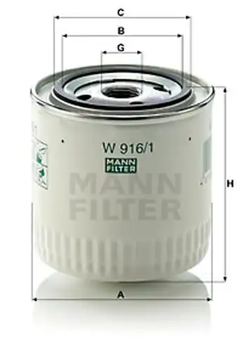 маслен филтър MANN-FILTER W 916/1