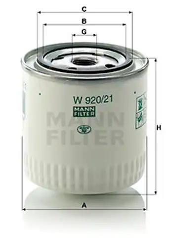 маслен филтър MANN-FILTER W 920/21