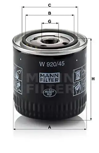 маслен филтър MANN-FILTER W 920/45