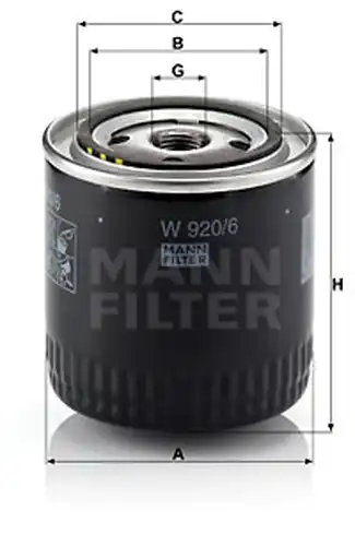 маслен филтър MANN-FILTER W 920/6