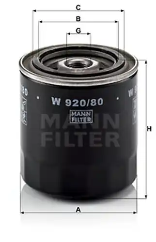 маслен филтър MANN-FILTER W 920/80