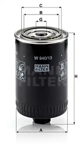 маслен филтър MANN-FILTER W 940/13