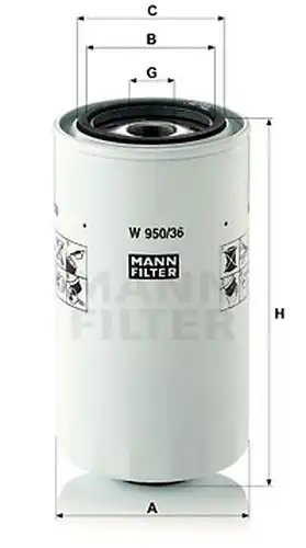 маслен филтър MANN-FILTER W 950/36