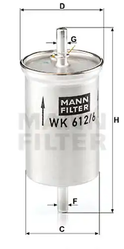 горивен филтър MANN-FILTER WK 612/6