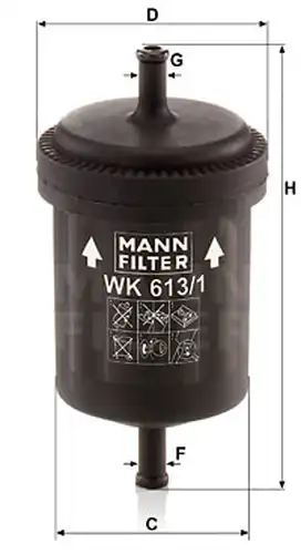 горивен филтър MANN-FILTER WK 613/1