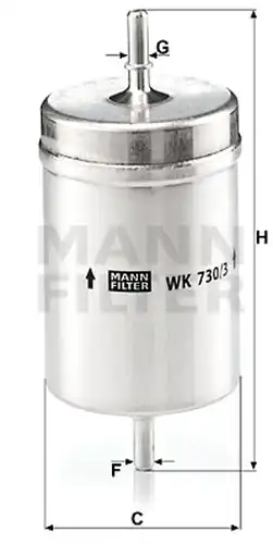 горивен филтър MANN-FILTER WK 730/3