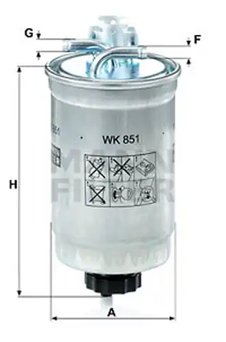 горивен филтър MANN-FILTER WK 851