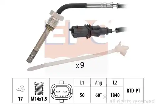 датчик, температура на изгорелите газове MDR EPS-1220 330