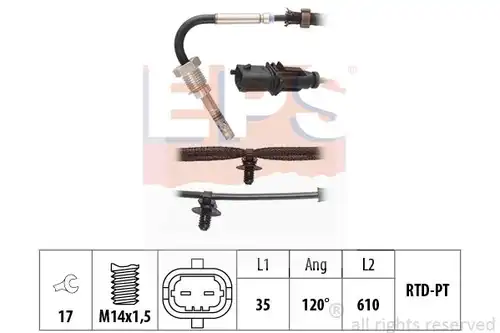 датчик, температура на изгорелите газове MDR EPS-1220 357