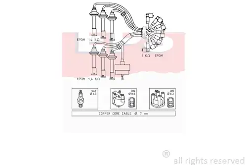 комплект запалителеи кабели MDR EPS-1500 660