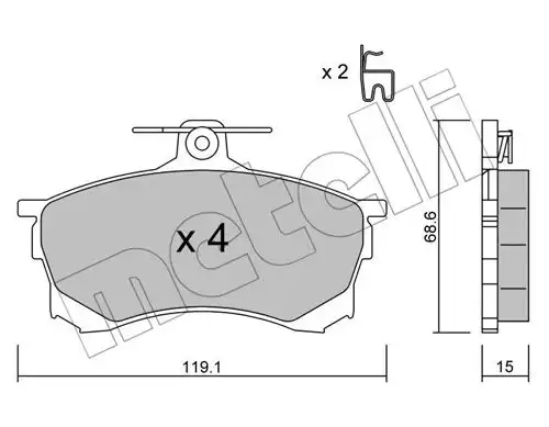 накладки METELLI 22-0250-0