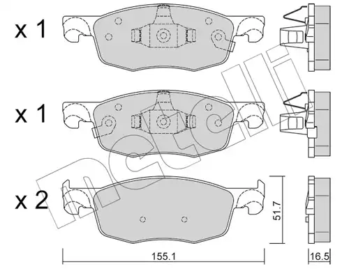 накладки METELLI 22-1282-0