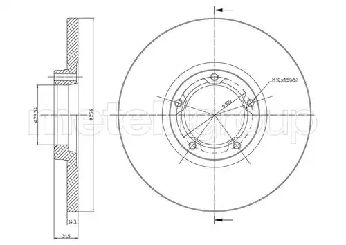 спирачен диск METELLI 23-0163