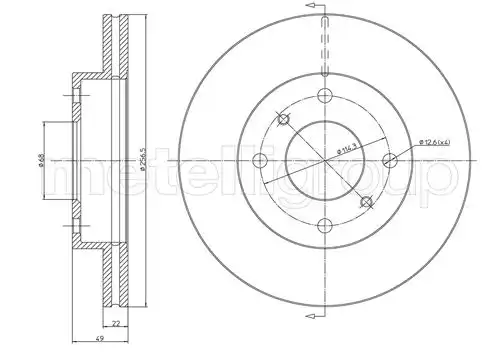 спирачен диск METELLI 23-0249C